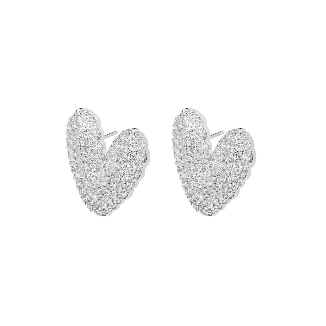 Серьги Uptown Heart Earrings – Silver DÉJÀ VU фото 1