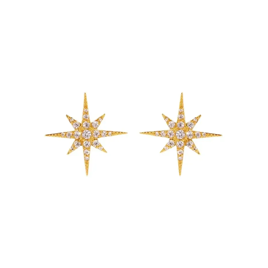 Серьги Sparkle Puset Earrings - Gold BY DEBORAH GARDNER фото 1