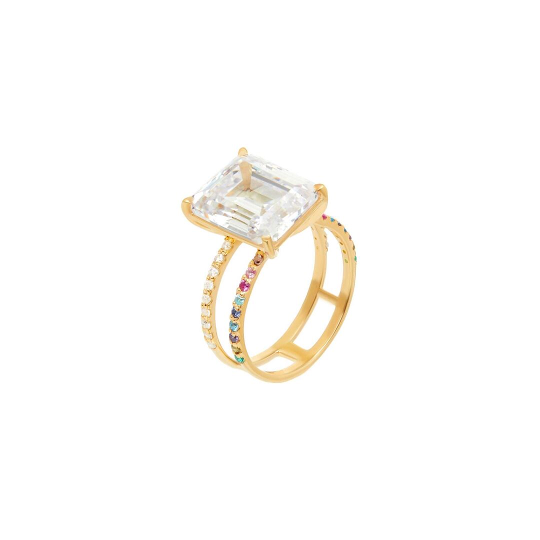 Кольцо Shine Bright Ring – Crystal Gold VIVA LA VIKA фото 1