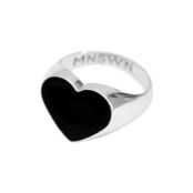 Кольцо-печатка Silver Big Black Heart Ring MOONSWOON фото 1