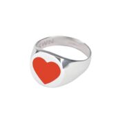 Кольцо-печатка Silver Red Heart Ring MOONSWOON фото 1