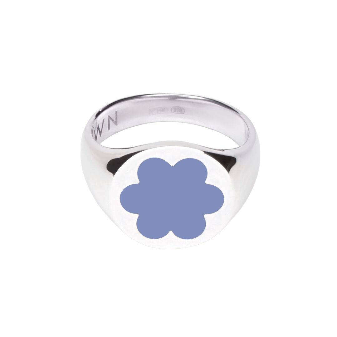 Кольцо-печатка Silver Forget-Me-Not Ring – Blue MOONSWOON фото 1