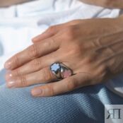 Кольцо-печатка Silver Forget-Me-Not Ring – Blue MOONSWOON фото 3