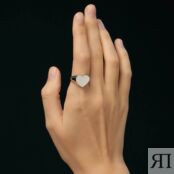 Кольцо-печатка Silver Big White Heart Ring MOONSWOON фото 3