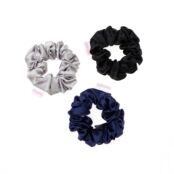 Набор резинок Big Silk Hair Scrunchies – Blue, Gray & Black HOLLY JUNE фото 1