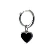 Моносерьга Silver Black Heart Earring MOONSWOON фото 1