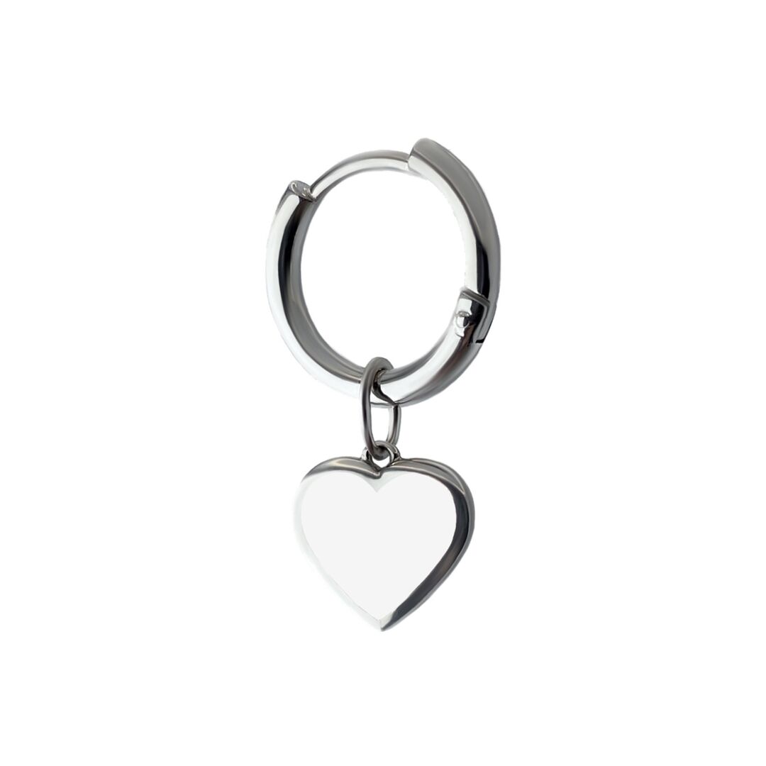 Моносерьга Silver White Heart Earring MOONSWOON фото 1