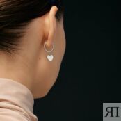 Моносерьга Silver White Heart Earring MOONSWOON фото 3