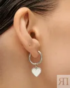 Моносерьга Silver White Heart Earring MOONSWOON фото 4