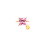 Кольцо Crystal Square Smile Ring - Pink VIVA LA VIKA фото 3