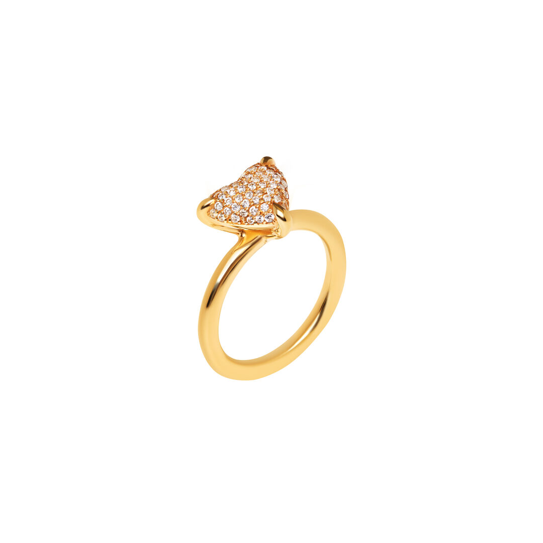 Кольцо Big Spangled Heart Ring – Gold VIVA LA VIKA фото 1