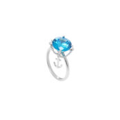 Кольцо Crystal Round Anchor Ring - Blue VIVA LA VIKA фото 1