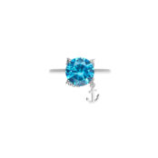 Кольцо Crystal Round Anchor Ring - Blue VIVA LA VIKA фото 3