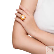 Кольцо Flower Shape Pvc Ring - Orange TIMELESS PEARLY фото 2