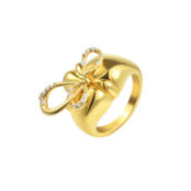 Кольцо Crystal Pierced Bow Ring - Gold VIVA LA VIKA фото 1