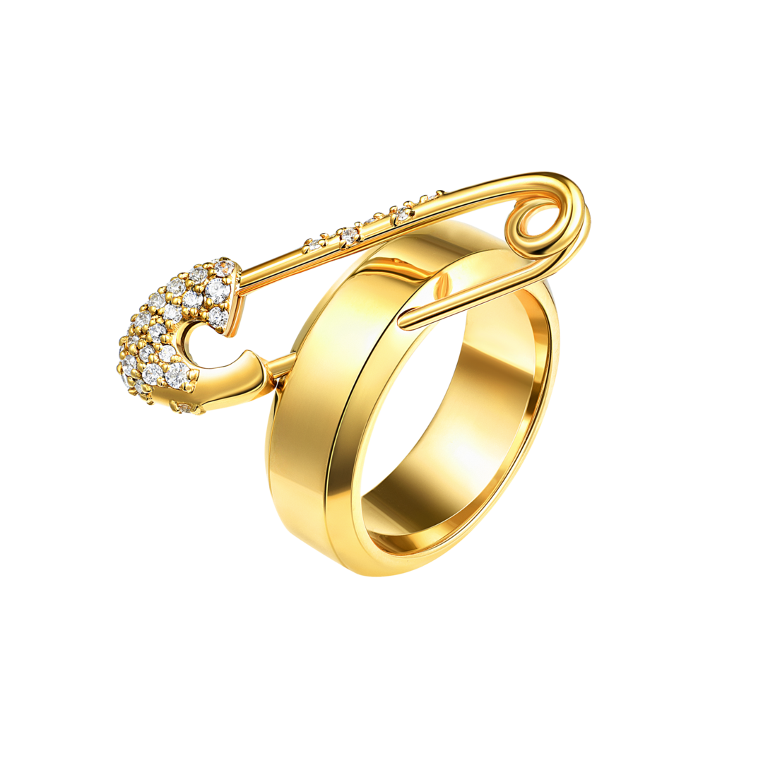 Кольцо Crystal Pin Ring - Gold VIVA LA VIKA фото 1