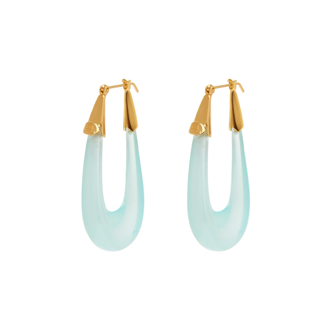 Серьги Ecume Earrings Acetate Gold - Blue GAS BIJOUX фото 1