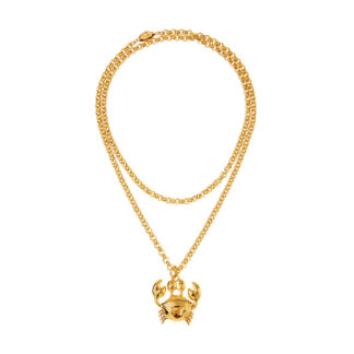 Колье Double Gold Plated Chain Necklace Whith Crab Charm TIMELESS PEARLY