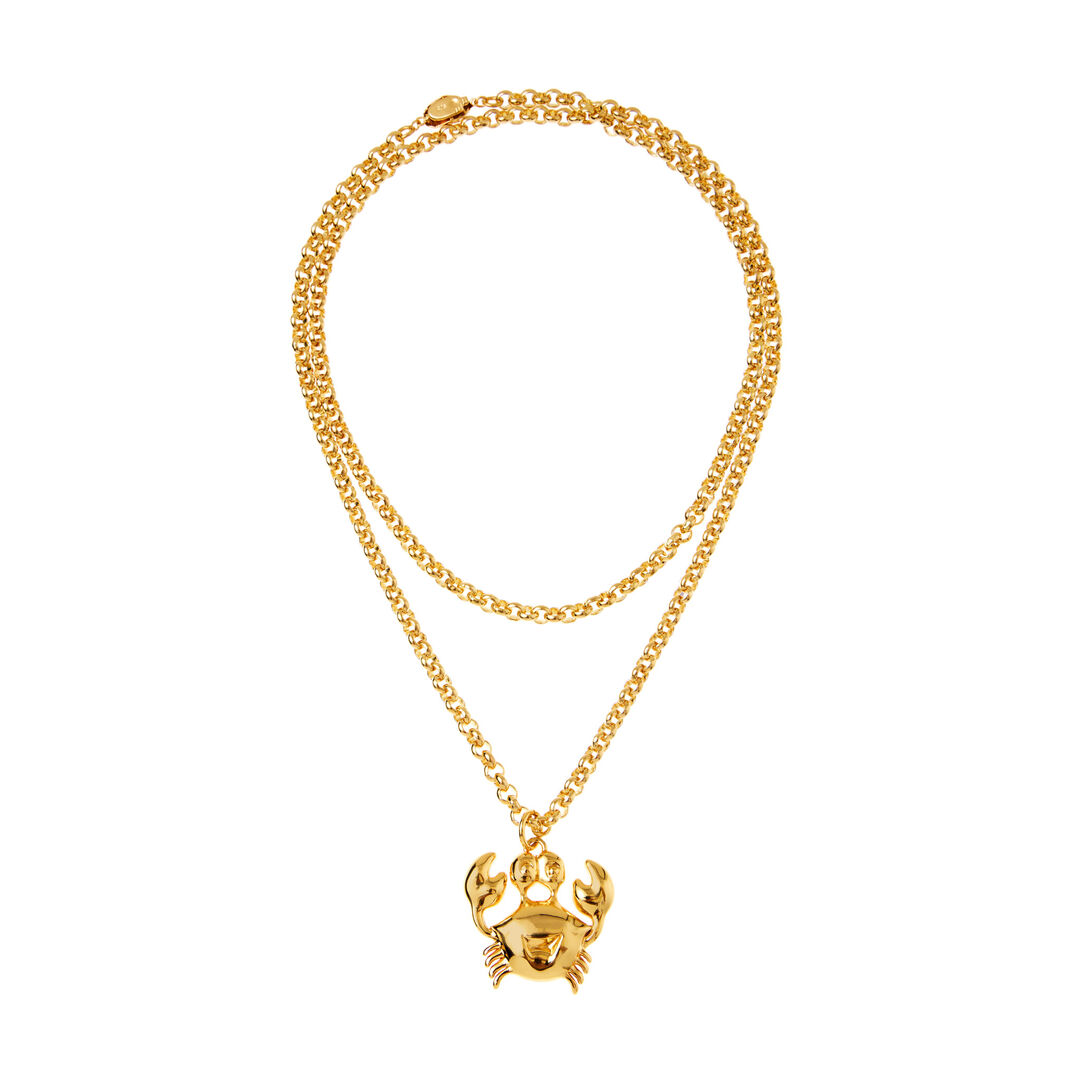 Колье Double Gold Plated Chain Necklace Whith Crab Charm TIMELESS PEARLY фото 1