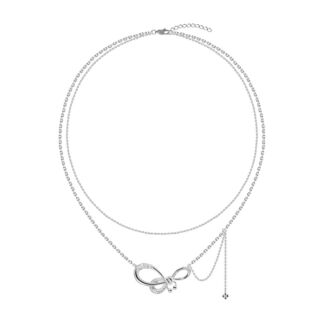 Колье Crystal Pierced Bow Necklace - Silver VIVA LA VIKA