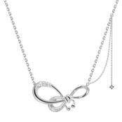 Колье Crystal Pierced Bow Necklace - Silver VIVA LA VIKA фото 3