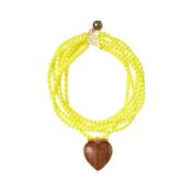 Колье Pvc Beaded Necklace With Wooden Heart Charm TIMELESS PEARLY фото 1