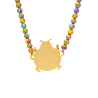 Колье Gold Plated Ladybug Charm Beaded Necklace TIMELESS PEARLY