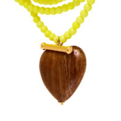 Колье Pvc Beaded Necklace With Wooden Heart Charm TIMELESS PEARLY фото 3