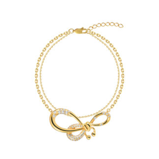 Браслет Crystal Pierced Bow Bracelet - Gold VIVA LA VIKA