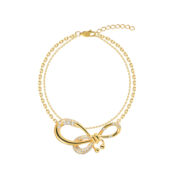 Браслет Crystal Pierced Bow Bracelet - Gold VIVA LA VIKA фото 1