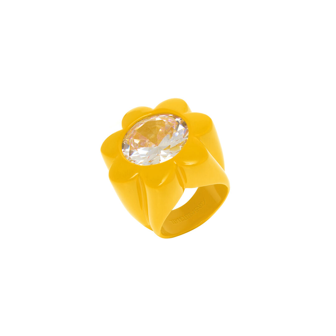 Кольцо Flower Shape Pvc Ring - Yellow TIMELESS PEARLY фото 1