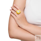 Кольцо Flower Shape Pvc Ring - Yellow TIMELESS PEARLY фото 2