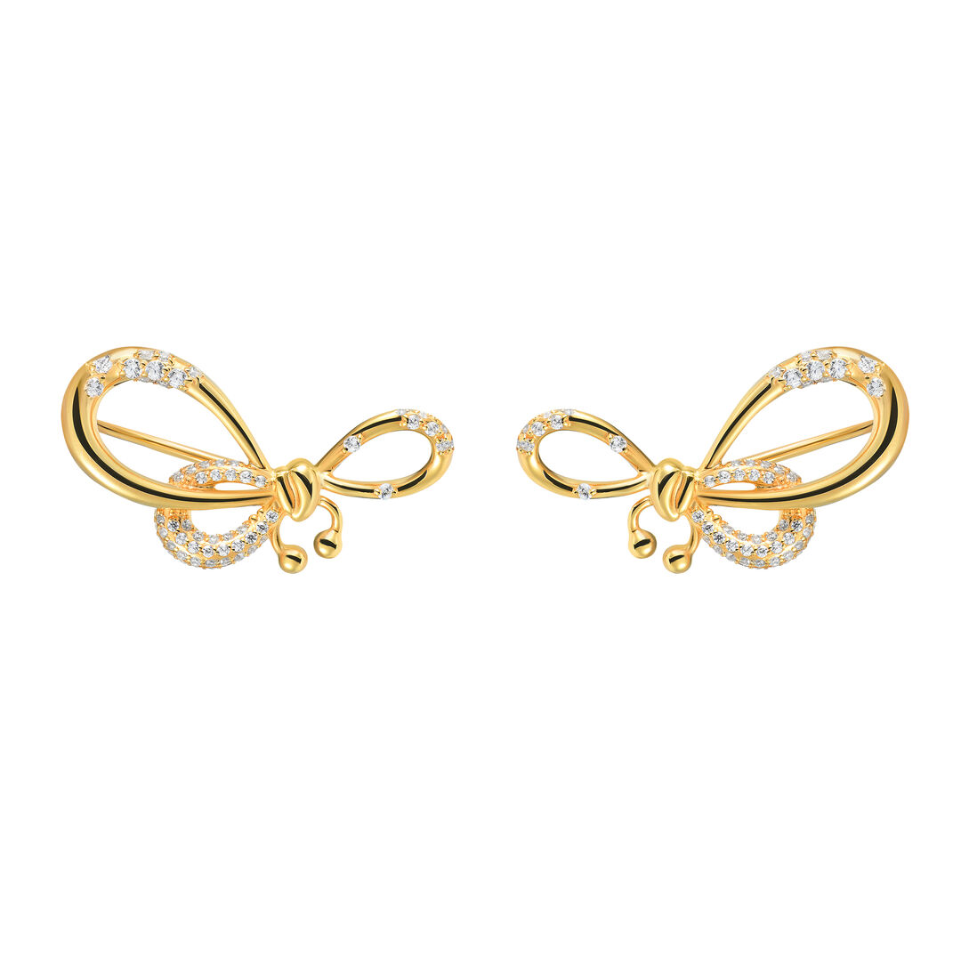 Каффы Crystal Pierced Bow Earrings - Gold VIVA LA VIKA фото 1