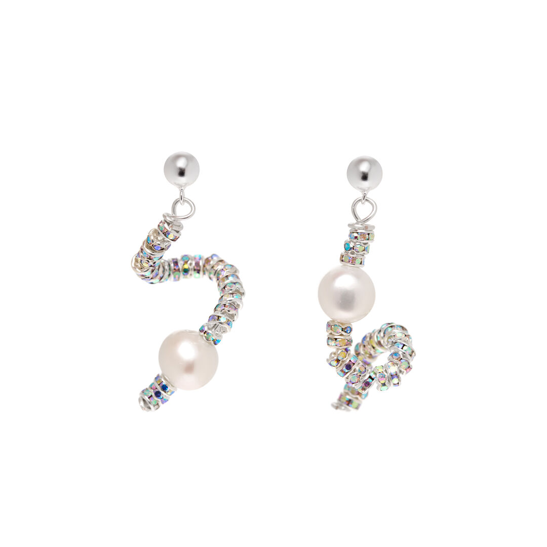 Серьги Tiny Snakes Earrings - Silver PEARL OCTOPUSS.Y фото 1