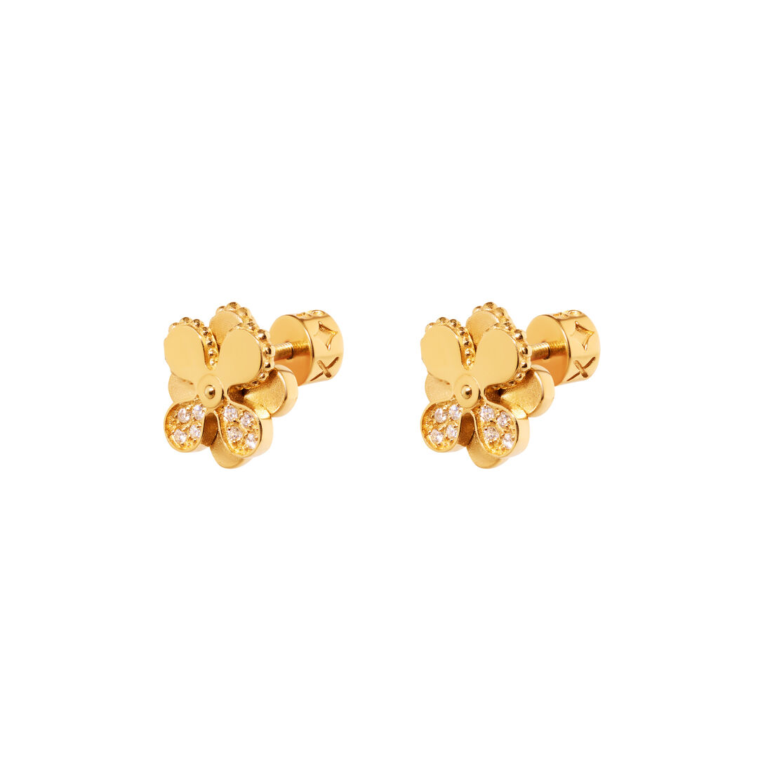 Серьги Flowery Gear Earring - Gold VIVA LA VIKA фото 1