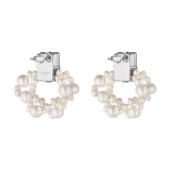 Серьги Step Cut Pearl Crystal Rhodium Earrings PHENOMENAL STUDIO фото 5