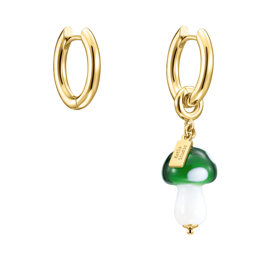 Серьги Mushroom Gold-Green Earrings KOTLO STUDIO фото 1