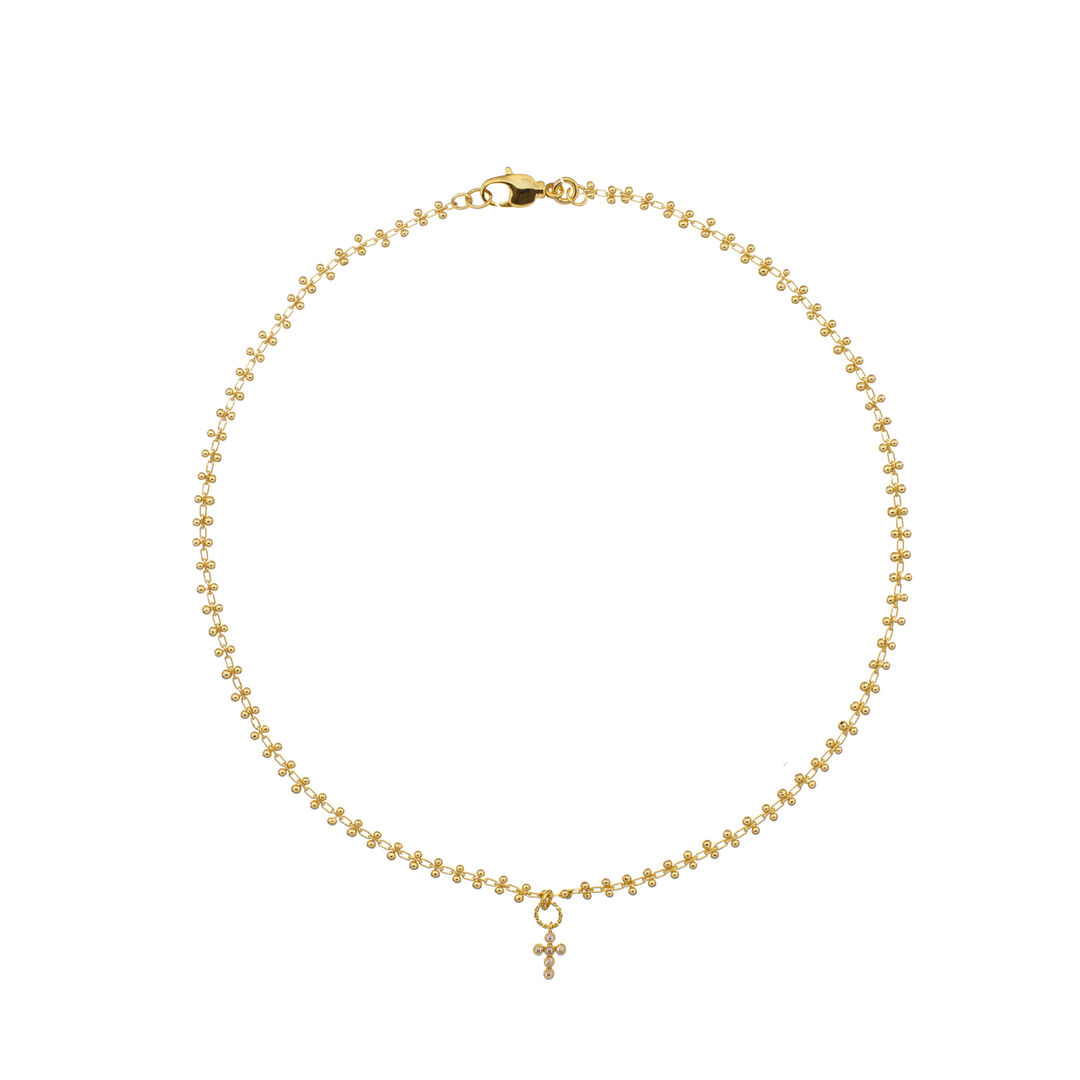 Цепь Single Gold Chain With A Cross Necklace LA CONCEPTION DE SAFINA ANTONI фото 1