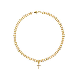 Цепь Double Chain Gold With A Cross Necklace LA CONCEPTION DE SAFINA ANTONI