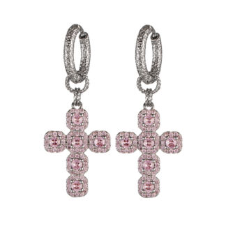 Серьги Cross Direct Silver Pink Earring LA CONCEPTION DE SAFINA ANTONINA