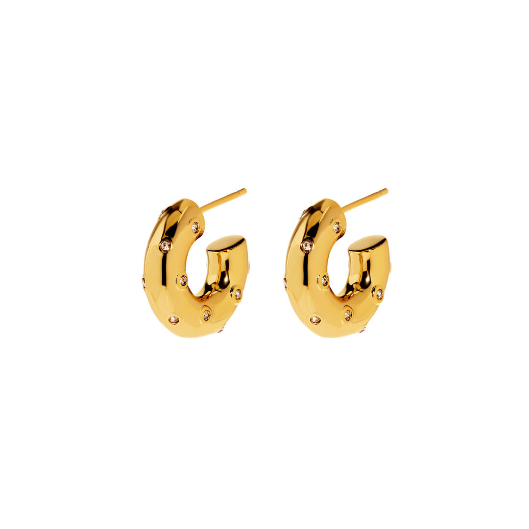 Серьги Dainty Donut Earrings – Plain Gold VIVA LA VIKA фото 1