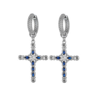 Серьги Vintage Silver Blue Cross Earring LA CONCEPTION DE SAFINA ANTONINA