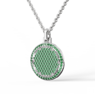 Колье Medallion Circle With Green Zircons - Silver JEWLIA