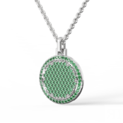 Колье Medallion Circle With Green Zircons - Silver JEWLIA фото 1