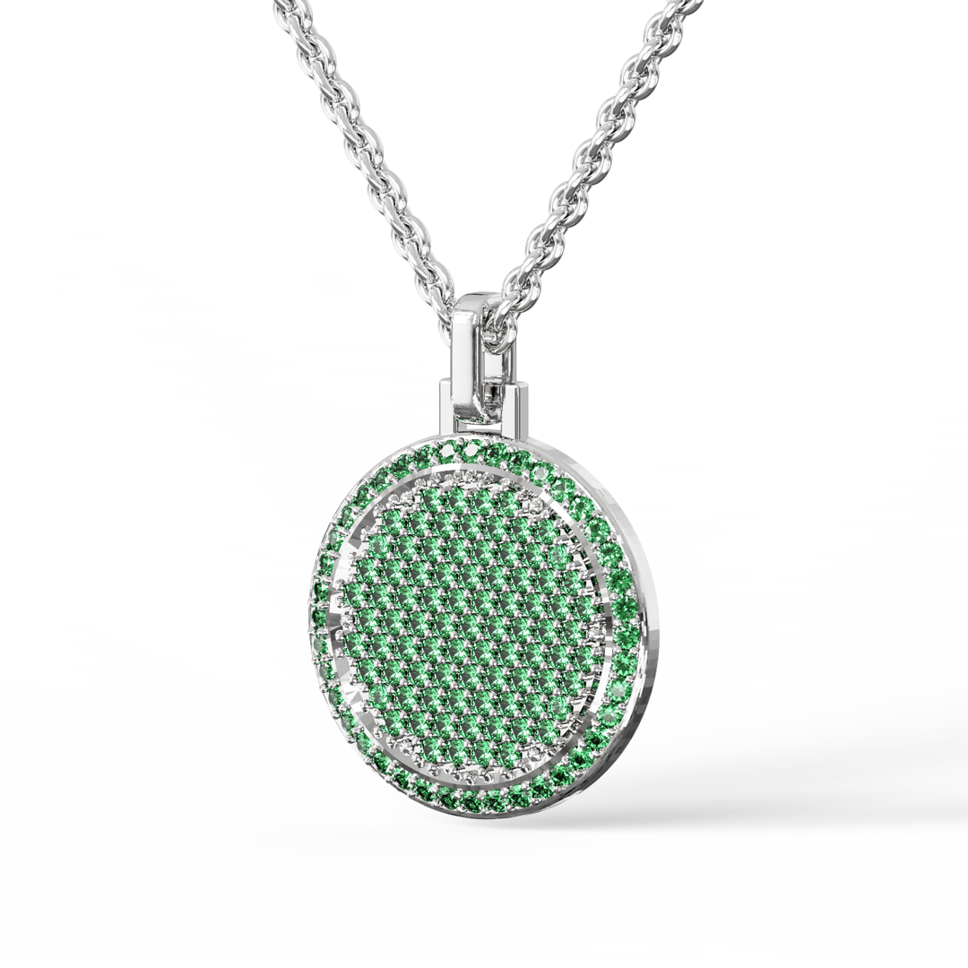 Колье Medallion Circle With Green Zircons - Silver JEWLIA фото 1