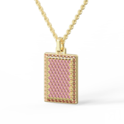 Колье Rectangle Medallion With Pink Zircons - Gold JEWLIA фото 1