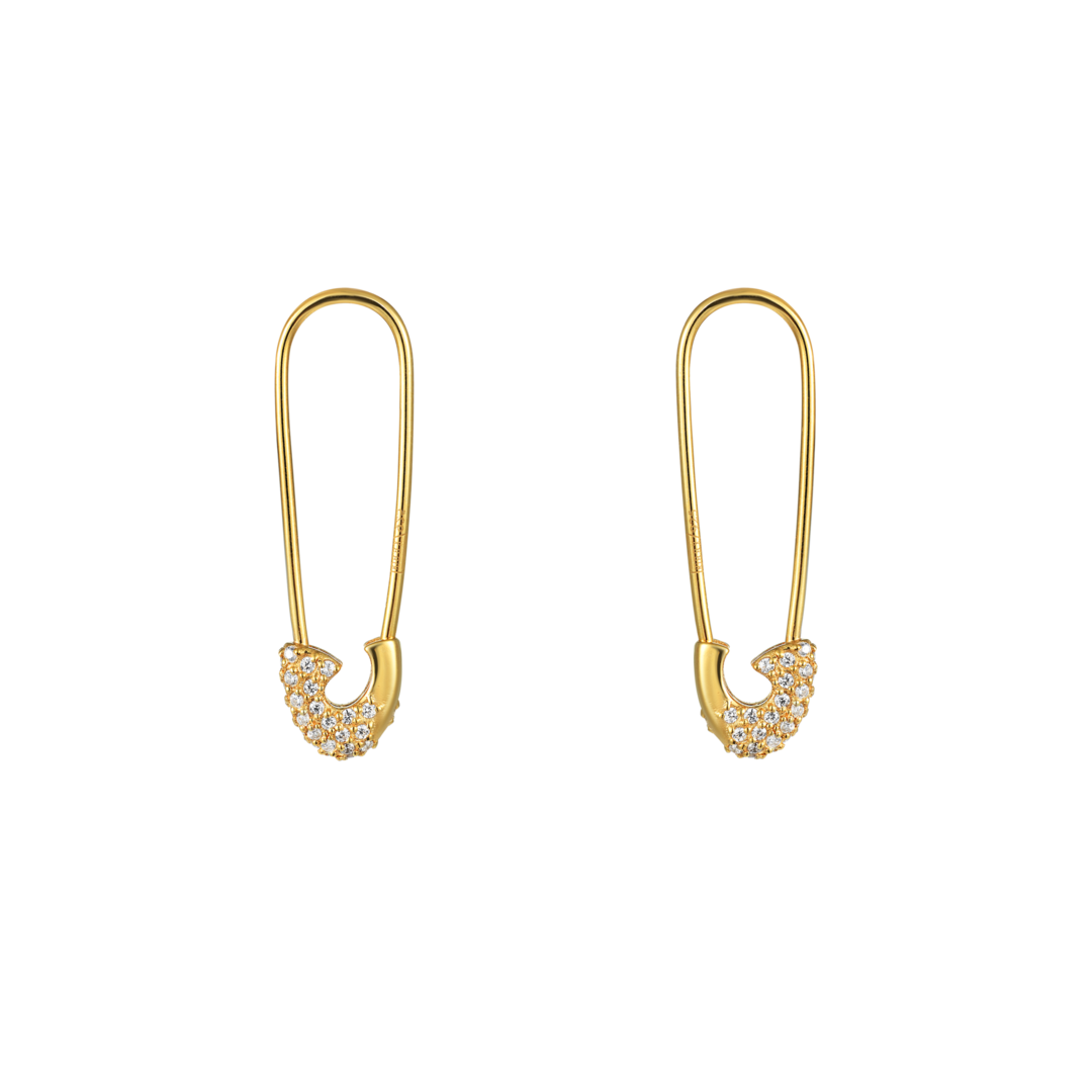 Серьги Crystal Pin Earrings - Gold VIVA LA VIKA фото 1