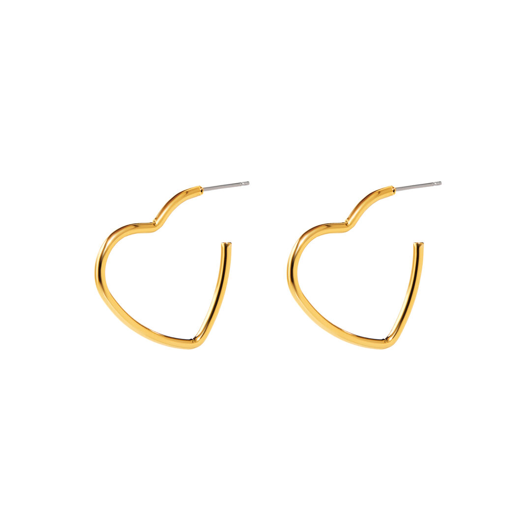 Серьги Gold Heart Earrings Unfinished FREE FORM фото 1