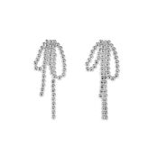 Серьги Silver Earrings With Bows Made Of Beads FREE FORM фото 1