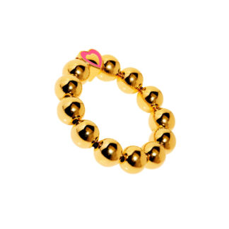 Браслет A Pink Heart Among Spheres Gold Bracelet FREE FORM